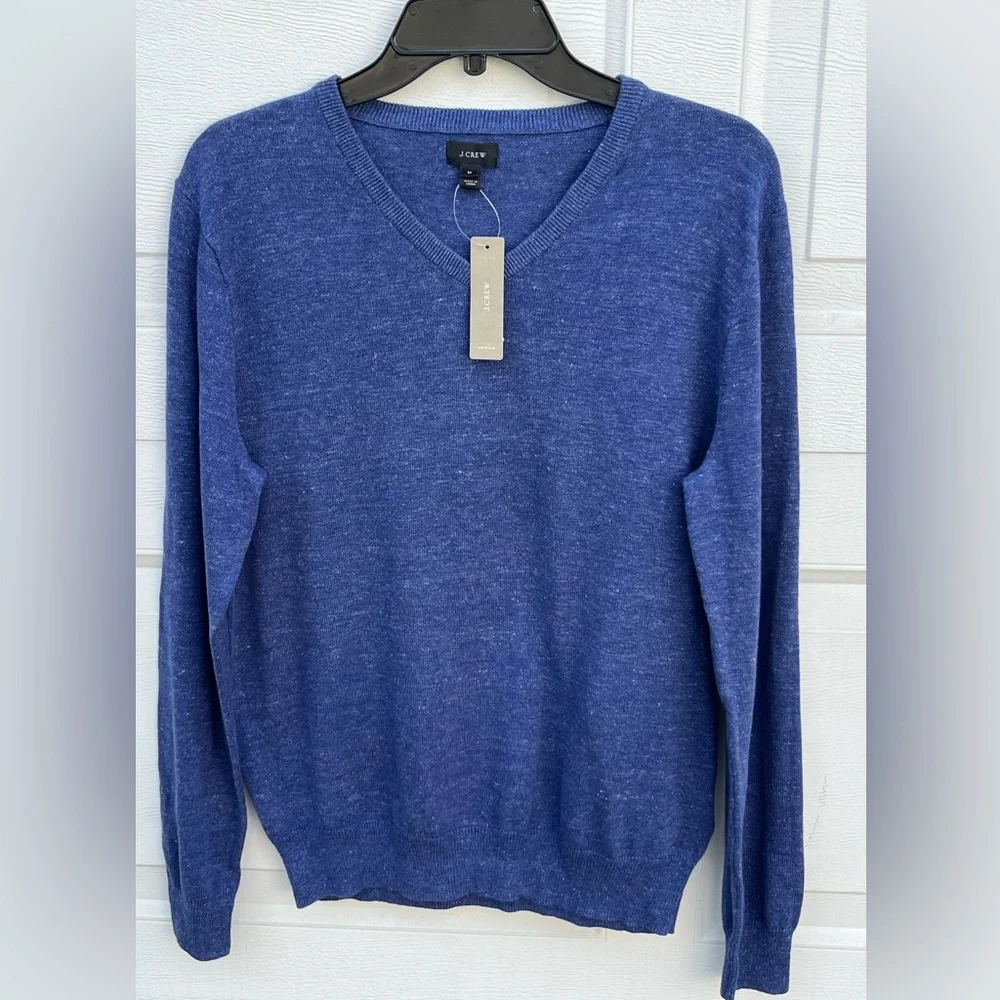 Men's J Crew Sweater cotton   Pullover Crewneck long sleeves blue M